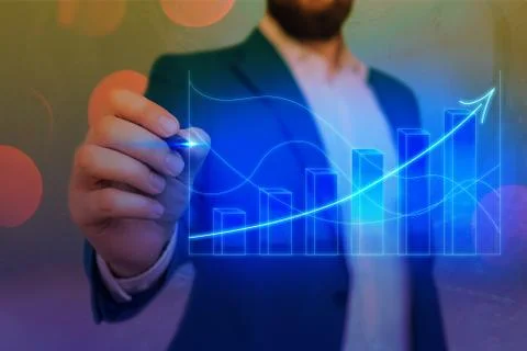 Illustration Line With Arrow Arrowhead Progressing Moving Upward Denoting Stock Photos
