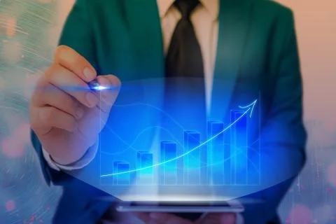 Illustration Line With Arrow Arrowhead Progressing Moving Upward Denoting Stock Photos