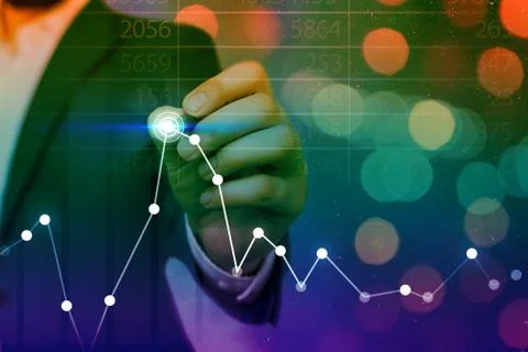 Illustration Line With Arrow Arrowhead Progressing Moving Upward Denoting Stock Photos
