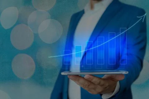 Illustration Line With Arrow Arrowhead Progressing Moving Upward Denoting Stock Photos
