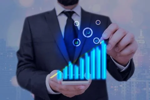 Illustration Line With Arrow Arrowhead Progressing Moving Upward Denoting Stock Photos