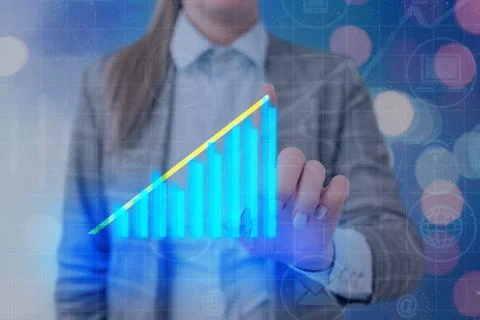 Illustration Line With Arrow Arrowhead Progressing Moving Upward Denoting Stock Photos