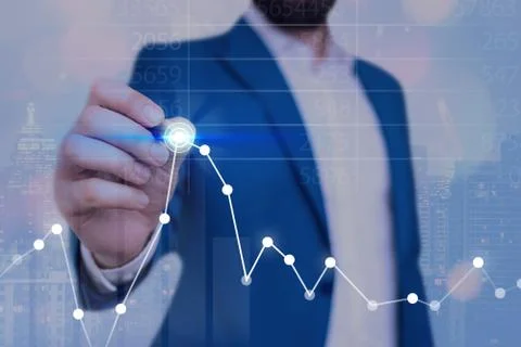 Illustration Line With Arrow Arrowhead Progressing Moving Upward Denoting Stock Photos