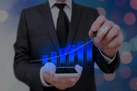 Illustration Line With Arrow Arrowhead Progressing Moving Upward Denoting Stock Photos