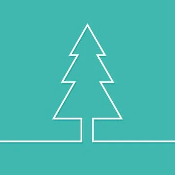 Illustration of the lines making a Christmas tree on a blue background Stock Illustration