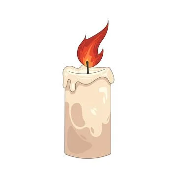 Illustration of lit candle Stock Illustration