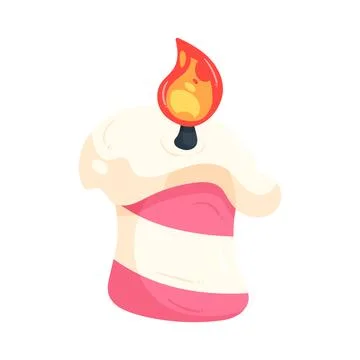 Illustration of lit candle Stock Illustration