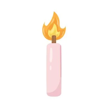 Illustration of lit candle Stock Illustration