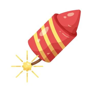 Illustration of lit firework rocket Stock Illustration