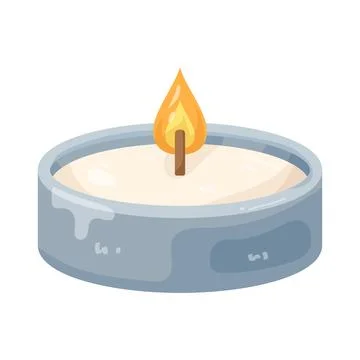 Illustration of lit tea light candle Stock Illustration