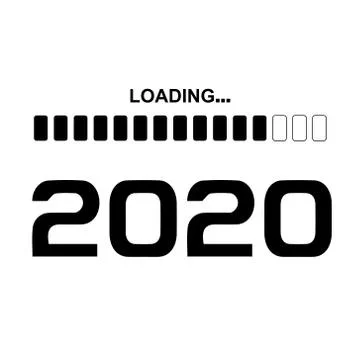 Illustration with "loading" and "2020" writings Stock Illustration