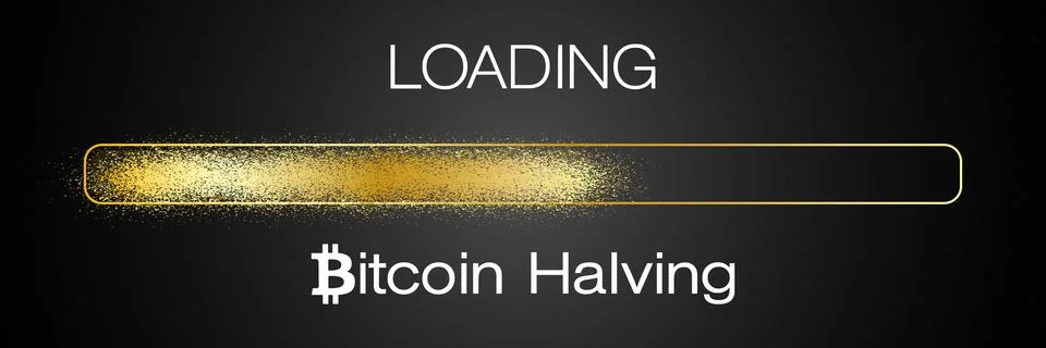 Illustration of a loading bar for Bitcoin halving 2024. Illustrazione stock