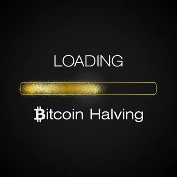 Illustration of a loading bar for Bitcoin halving 2024. Illustrazione stock