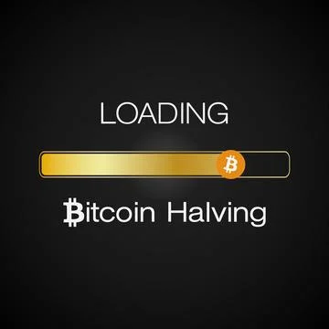 Illustration of a loading bar for Bitcoin halving 2024. Illustrazione stock