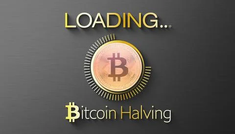 Illustration of a loading bar for Bitcoin halving 2024. Illustrazione stock