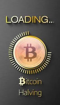 Illustration of a loading bar for Bitcoin halving 2024. Stock Illustration