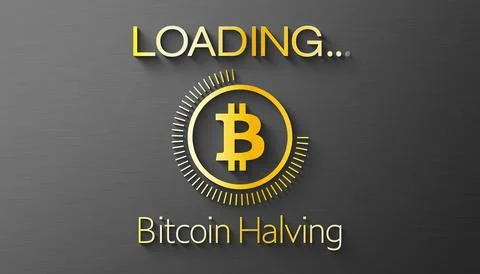 Illustration of a loading bar for Bitcoin halving 2024. Illustrazione stock