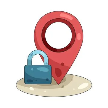 Illustration of Location lock 스톡 일러스트
