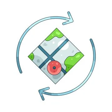 Illustration of Location map rotate Ilustración de archivo