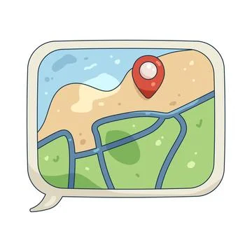 Illustration of location message Stock Illustration
