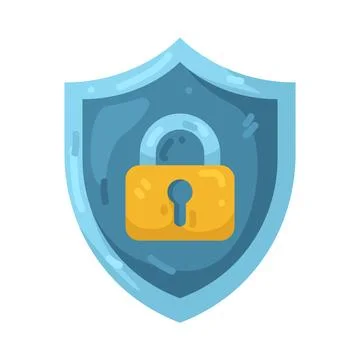 Illustration of lock shield Illustrazione stock