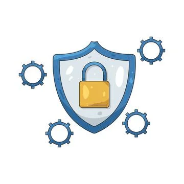 Illustration of lock shield Stock Illustration