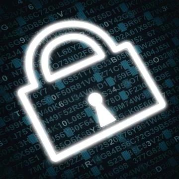  Illustration of lock symbolizing security concept on black background wit... Stock-Fotos