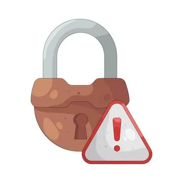 Illustration of lock warning Stock Illustration