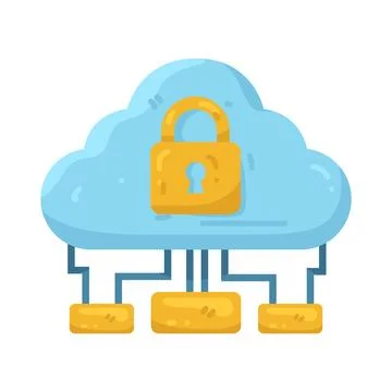 Illustration of locked cloud 库存插图