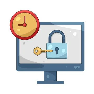Illustration of Locked computer Stock-Illustration