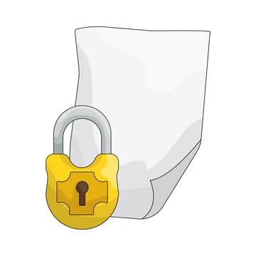 Illustration of locked document Stock Illustration