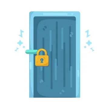 Illustration of locked door Stock Illustration