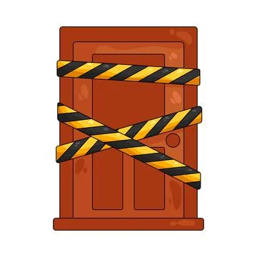 Illustration of locked door Stock Illustration