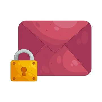 Illustration of locked email Illustrazione stock