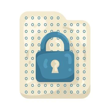 Illustration of locked file Stock Illustration