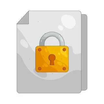 Illustration of locked file Stock Illustration