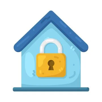 Illustration of locked house Stock Illustration