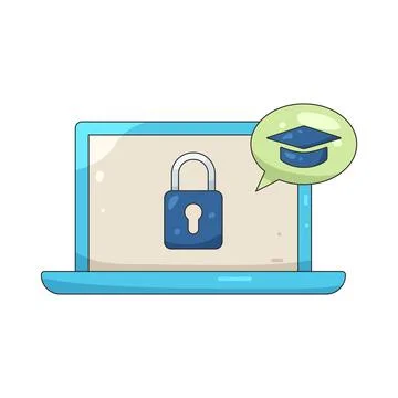 Illustration of locked online class Stock Illustration