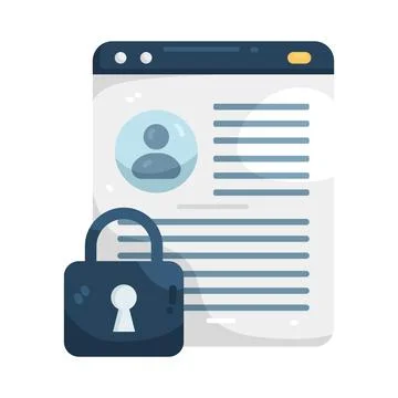 Illustration of Locked profile data Stock Illustration