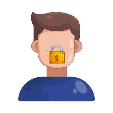 Illustration of locked profile Stock Illustration