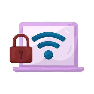 Illustration of Locked WiFi Stock Illustration
