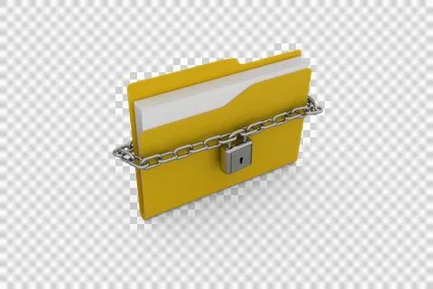 Illustration of locked yellow folder Stockillustratie