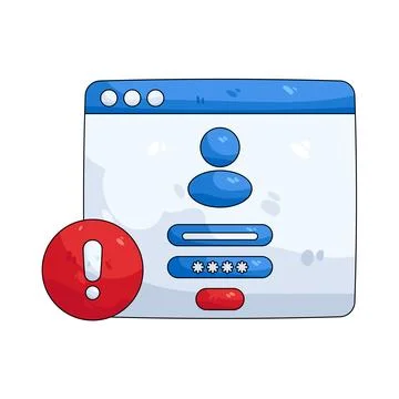 Illustration of login alert Ilustração Stock