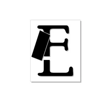 Illustration logo in the form of the letter E on a white background with a sh Stock Illustration