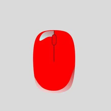 Illustration logo icon vector Mouse computer red color accessories Illustrazione stock