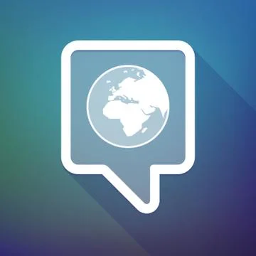 Illustration of a long shadow tooltip icon on a gradient background  with   a 库存插图