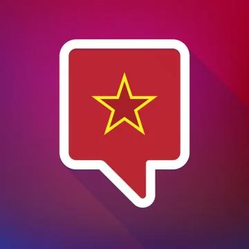 Illustration of a long shadow tooltip icon on a gradient background  with  th Illustrazione stock