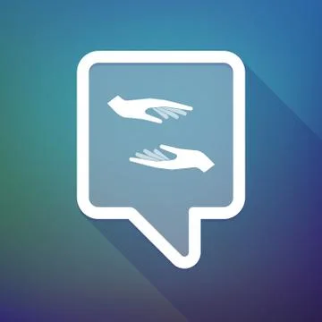 Illustration of a long shadow tooltip icon on a gradient background  with  tw イラスト素材