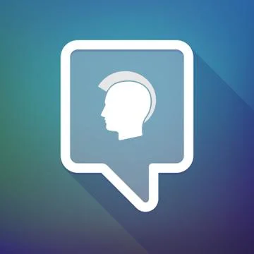 Illustration of a long shadow tooltip icon on a gradient background  with  a  Illustrazione stock