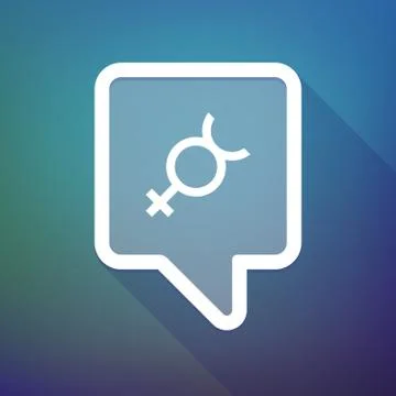 Illustration of a long shadow tooltip icon on a gradient background  with  th Illustrazione stock